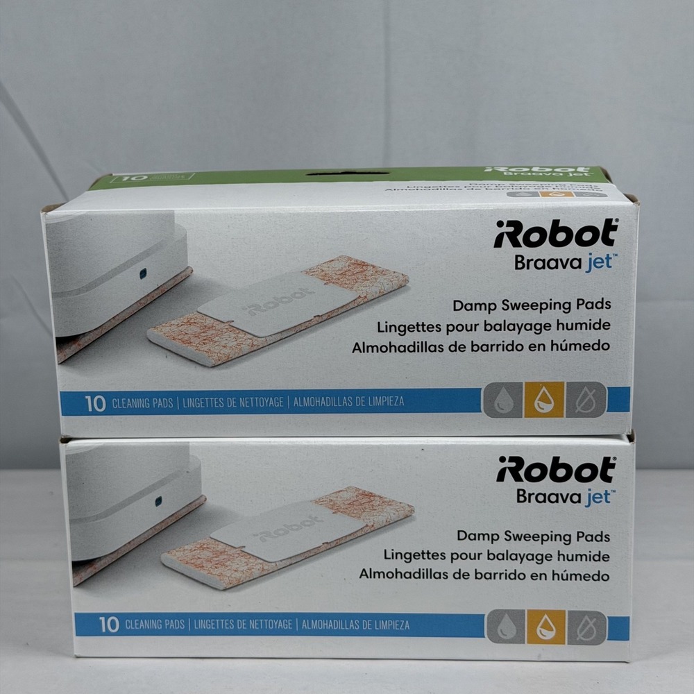 Lot of 2 - 10pk iRobot Braava Jet Genuine Damp Sweeping Pads 4657841 / New
